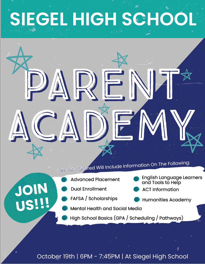 SGH Parent Academy October 19th 6:00 PM-7:45 PM
